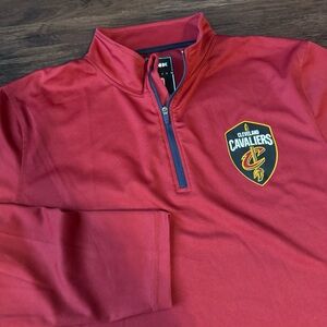Cleveland Cavaliers NBA 1/4 Zip Long Sleeve Shirt Top Men's Medium  Red UNK